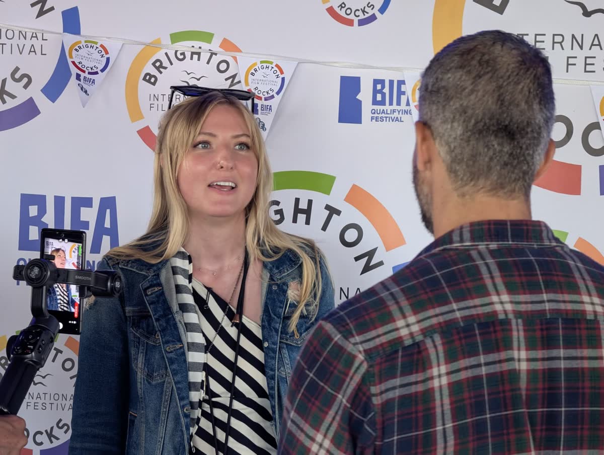 Interviewing a filmmaker at Brighton International Film Festival