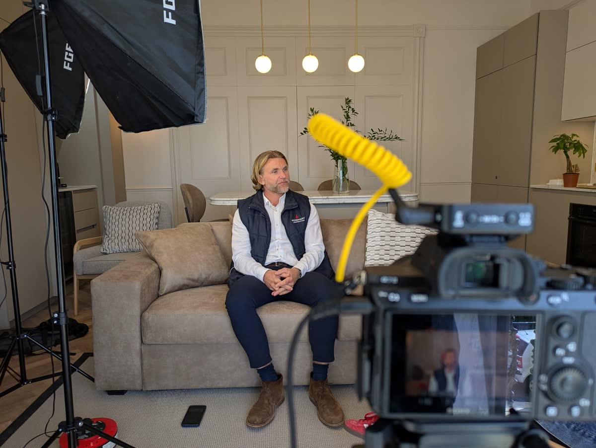 Filming an interview with Woodhart Construction in a finished show home