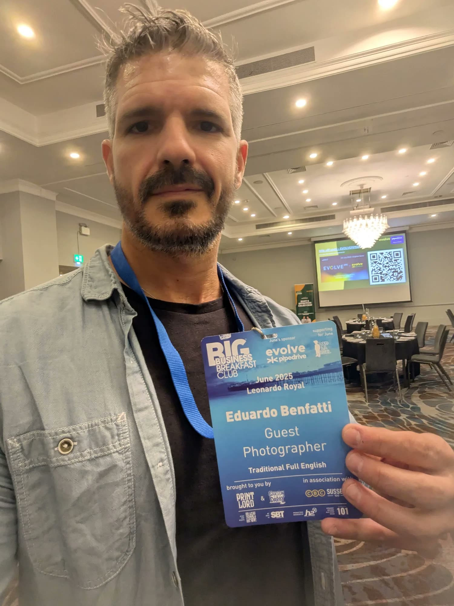 Eduardo at the Brighton Business Breakfast Club before filming